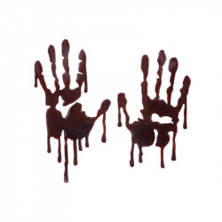 Véres kéz gél matrica, 30x30 cm Party dekoráció Nincs