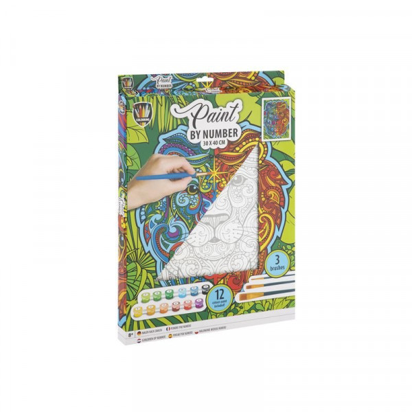 Fess számok szerint, 30x40 cm, oroszlán, 12 festékkel