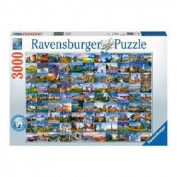 Puzzle 3000 db - 99 gyönyörű hely Európában 3000+ darabos puzzle Ravensburger