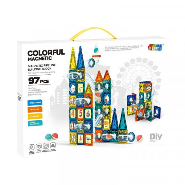 Mágneses építő és golyófuttató 97 db