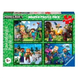 Puzzle 4x100 db - Minecraft 100-499 darabos puzzle Ravensburger
