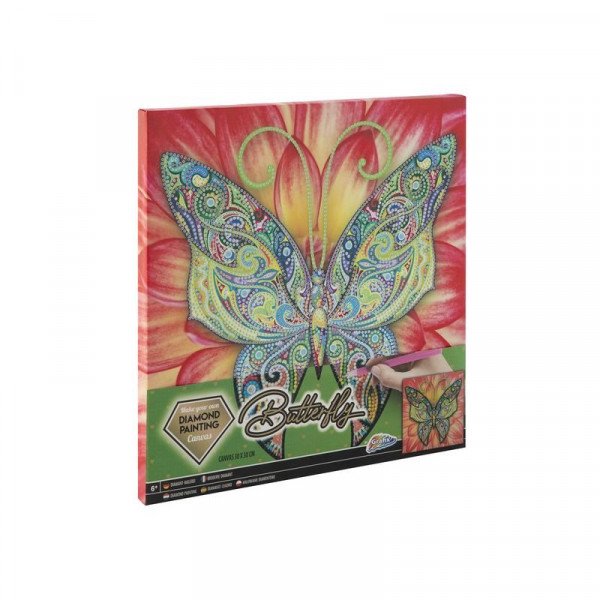 Grafix - Gyémánt festmés vászonra Pillangó 30 x 30 cm
