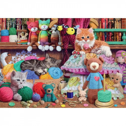 Puzzle 1000 db - Kötögetés cicákkal 1000-2999 darabos puzzle Ravensburger