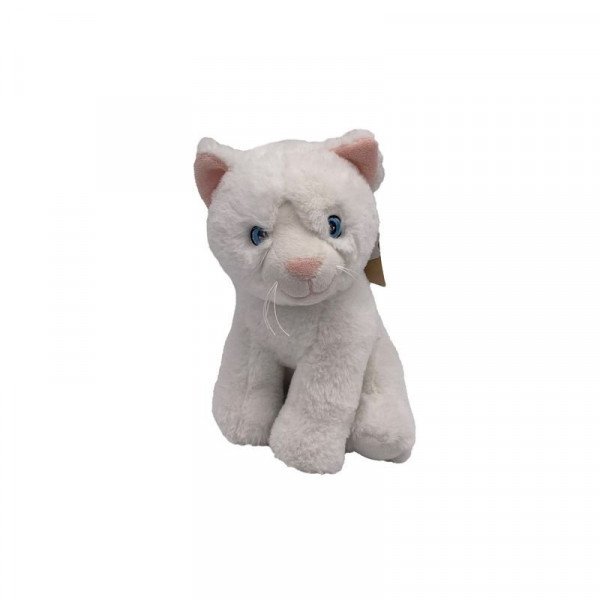 Plüss cica 20 cm - fehér