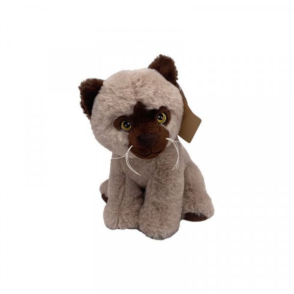 Plüss cica 20 cm - világosbarna