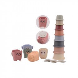 Happy World bio műanyag toronyépítő és vördöcskék Bébijáték, kellék Nincs