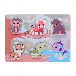 Jouéco® - Vadállatok érintsd és érezd kirakó Bébijáték, kellék Nincs