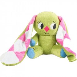 Kockásfülű nyúl ülő babzsákos plüssfigura - 15 cm 20 cm alatt Nincs