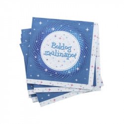 Szülinapi szalvéta 16 darabos - 33 x 33 cm, kék Party kellékek Nincs