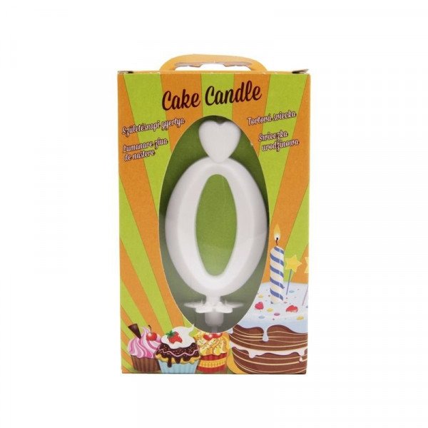 Számgyertya 0 - fehér