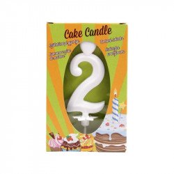 Számgyertya 2 - fehér Lufi Nincs