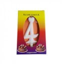 Számgyertya 4 - fehér