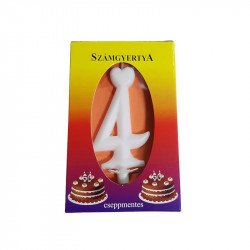 Számgyertya 4 - fehér Lufi Nincs