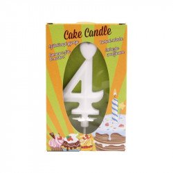 Számgyertya 4 - fehér Lufi Nincs