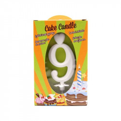 Számgyertya 9 - fehér Gyertya, tortadísz Nincs