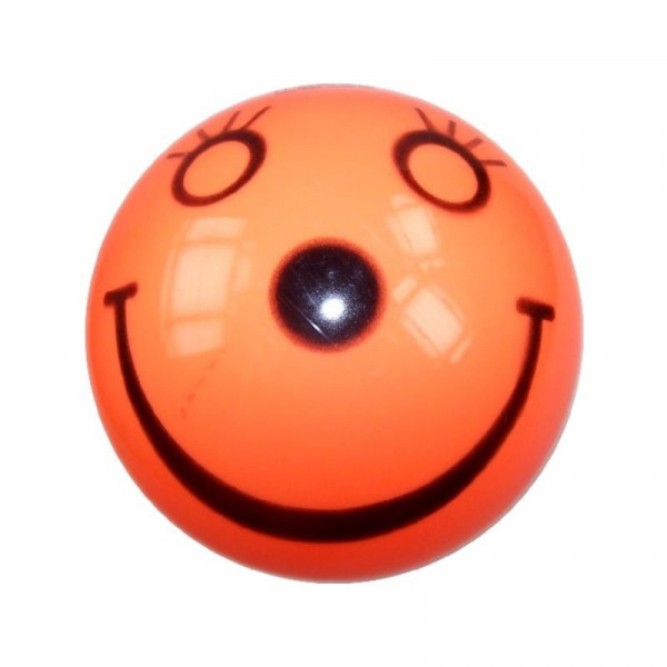 Mosolygó lakkfényű gumilabda - narancssárga, 11 cm