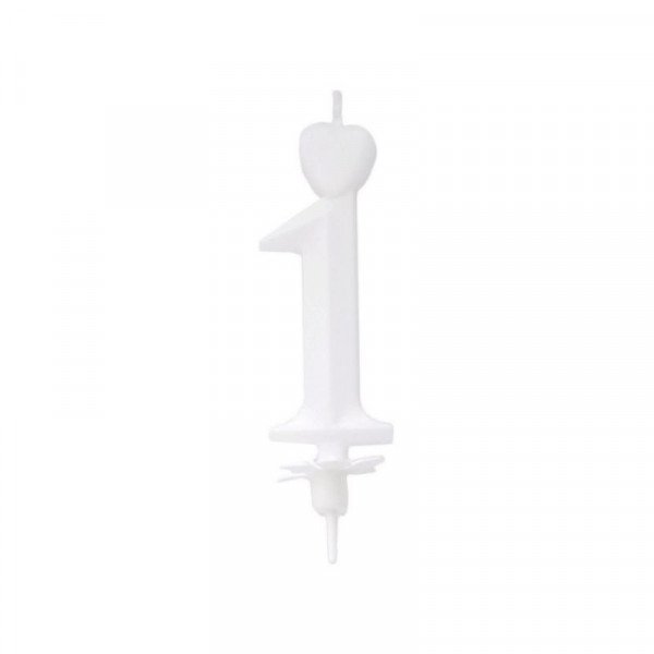 Számgyertya 1 - fehér