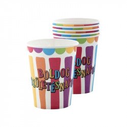 Csíkos-pöttyös Boldog Születésnapot pohár 250 ml Party kellékek Nincs