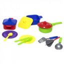 Műanyag lábas készlet eszközökkel - többféle