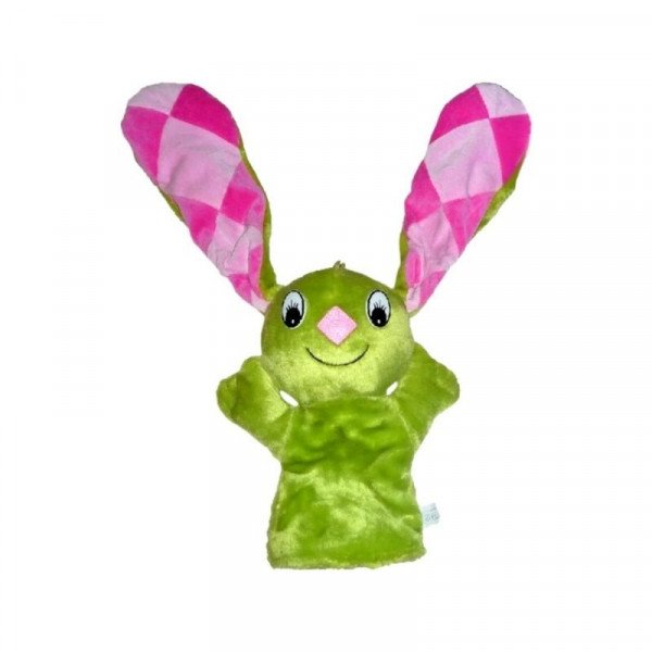 Kockásfülű nyúl bábfigura - 23 cm