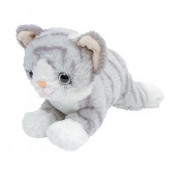 Cica fekvő plüssfigura - szürke, 25 cm 20-40 cm Nincs