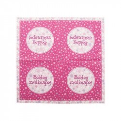 Szülinapi szalvéta 16 darabos - 33 x 33 cm, pink Party kellékek Nincs