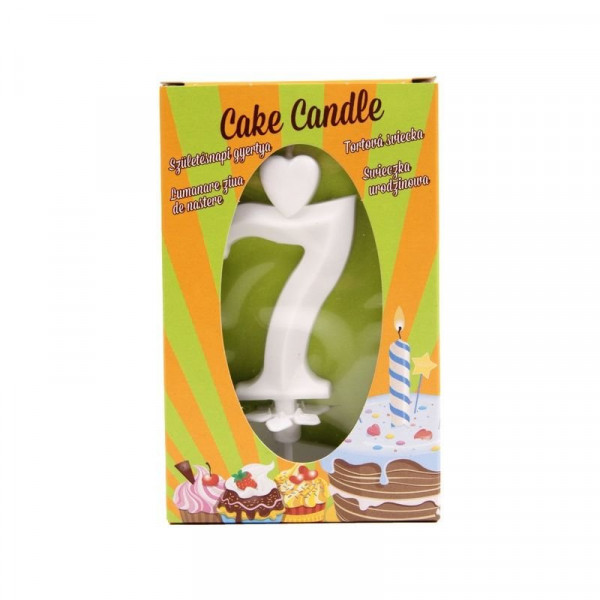 Számgyertya 7 - fehér
