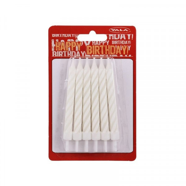 Szülinapi gyertya 12 darabos készlet - fehér