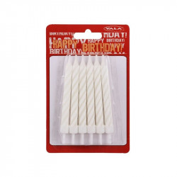 Szülinapi gyertya 12 darabos készlet - fehér Gyertya, tortadísz Nincs
