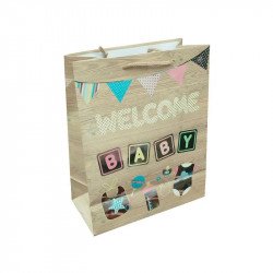 Papírtasak welcome baby  26*32 Díszcsomagoló, dísztasak Nincs