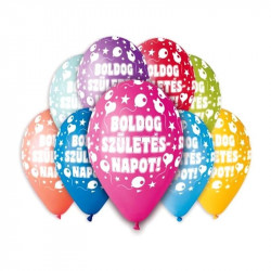 Boldog Születésnapot lufi 30 cm-es, 10db/csomag Lufi Nincs