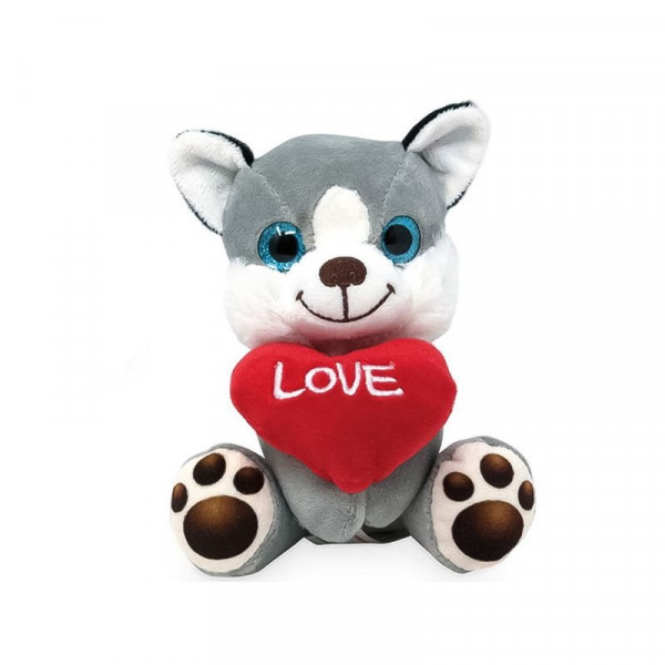 Ülő kutya szívvel 14cm / LB837571