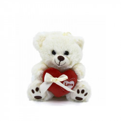 Maci szívvel 3f 18cm