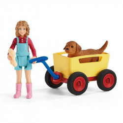 Schleich Kirándulás kézikocsival Állatfigura, állatszett Schleich