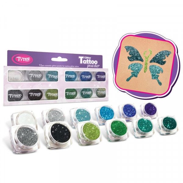 Tytoo Csillámpor szett 12db Legszebb hideg színek válogatása