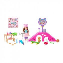 Barbie chelsea gördeszka park Baba, babakocsi Barbie