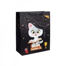 Papírtasak Ballagós cica    18*23 Díszcsomagoló, dísztasak Nincs