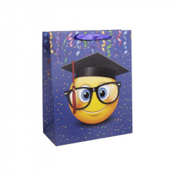 Papírtasak Ballagós emoji  18*23 Díszcsomagoló, dísztasak Nincs