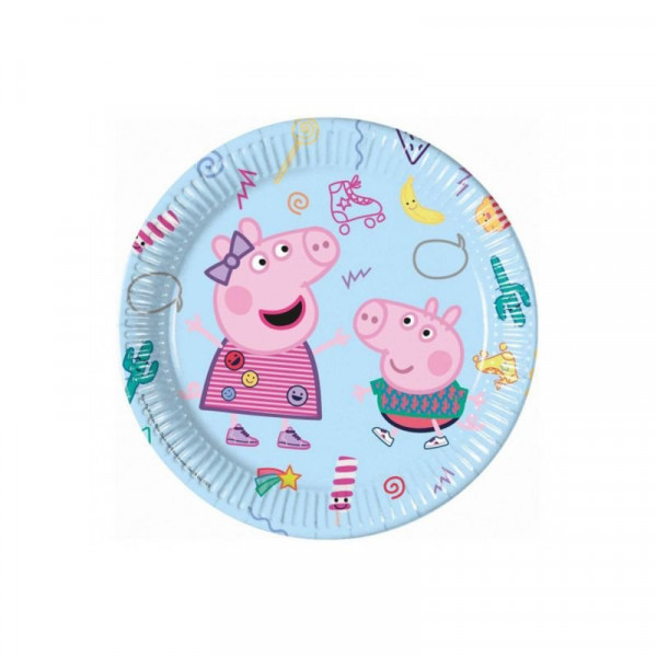 Peppa malac papírtányér - 23 cm, 8 db / csomag