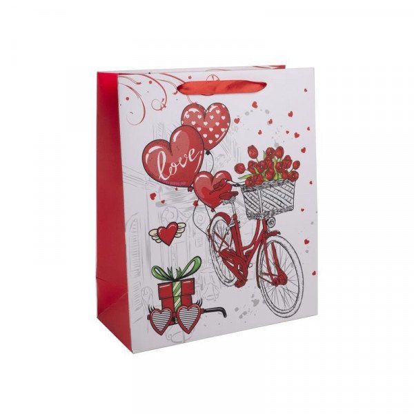 Papírtasak bicikli +rózsa +szív 18*23