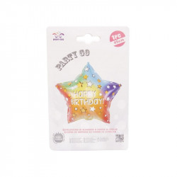 45 cm Happy Birthday fólia lufi, többféle, csillag alakú- héliummal tölthető