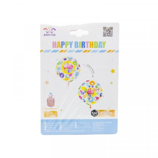 45 cm Happy Birthday fólia lufi, többféle- héliummal tölthető