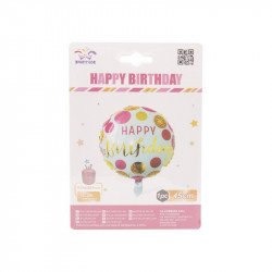 45 cm Happy Birthday fólia lufi, többféle, héliumm Lufi Nincs