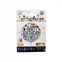 45 cm Happy Birthday fólia lufi, többféle- héliumm Lufi Nincs