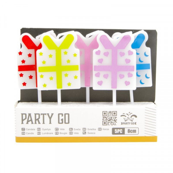 Gyertya szett 5 db ajándékdoboz 8 cm