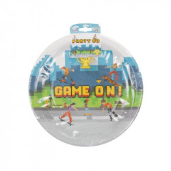 Game on 6 db-os papír tányér 22,5 cm Party kellékek Nincs