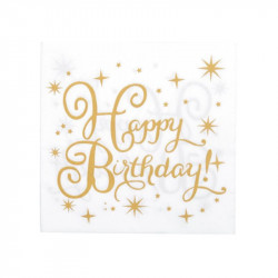 Happy birthday 16 db-os szalvéta 33x33 cm Party kellékek Nincs