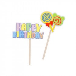 Torta dekoráció szett birthday többféle Gyertya, tortadísz Nincs