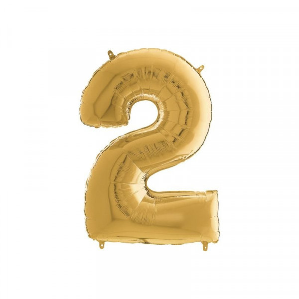 Héliumos fólia lufi, 2-es szám, 65 cm, arany
