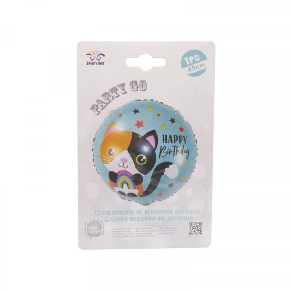 Héliumos fólia lufi 45 cm Happy Birthday állatos